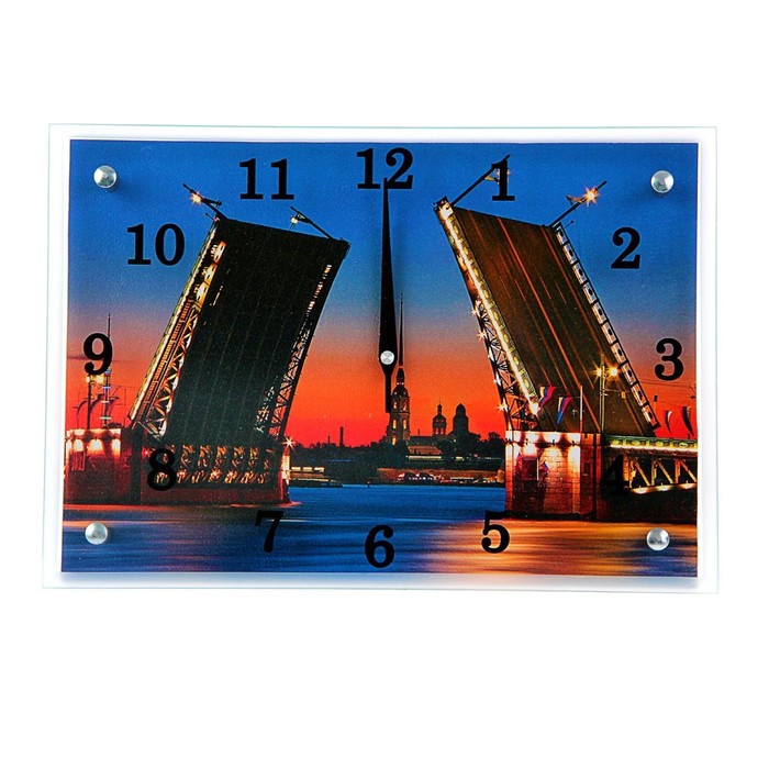 часы настенные серия город ласточкино гнездо 30х40 см Часы настенные, серия: Город, Мост, 25х35 см