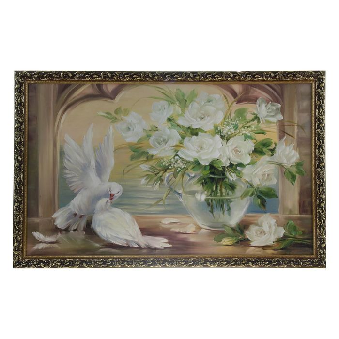 Картина "Голуби" рама микс