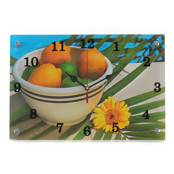 Часы настенные прямоугольные "Цитрусы", 25х35 см