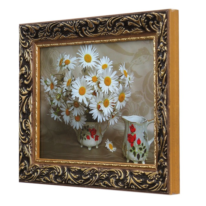 Картина "Букет ромашек" рама микс