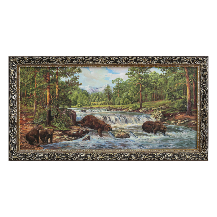 Картина "Мишки-рыболовы"