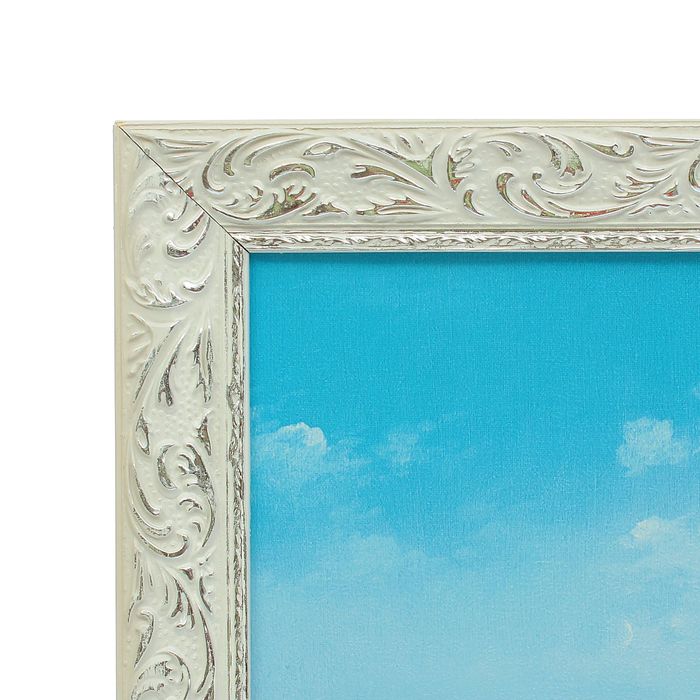 Картина "Букет на фоне моря" рама микс