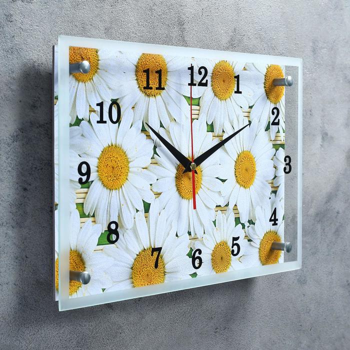 фото Часы-картина настенные, серия: цветы, "ромашки", 25х35 см сюжет
