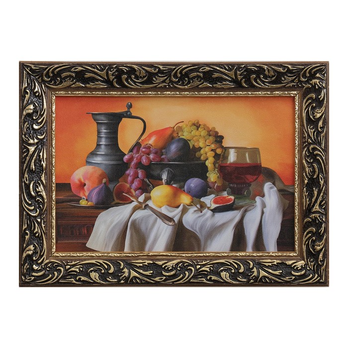Картина "Натюрморт: кувшин и фрукты"