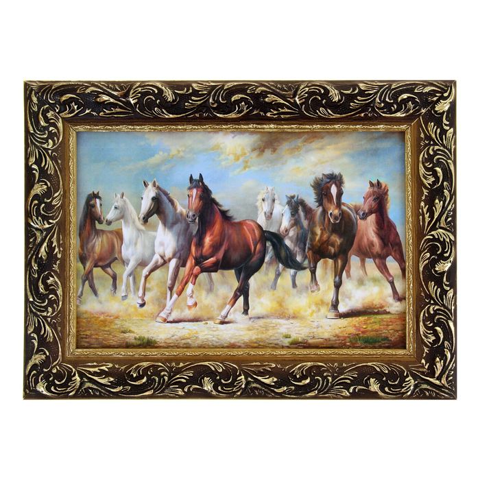 Картина "Табун лошадей в степи"