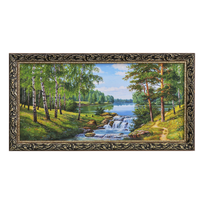 Картина "Река в лесу"