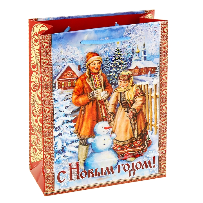 Пакет ламинированный вертикальный «Снеговик», 18 × 23 см