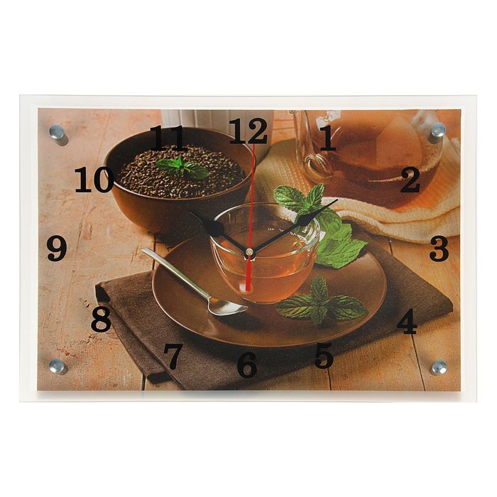 Часы настенные прямоугольные "Чай с мятой", 25х35 см