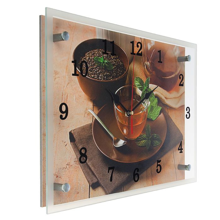 Часы настенные прямоугольные "Чай с мятой", 25х35 см