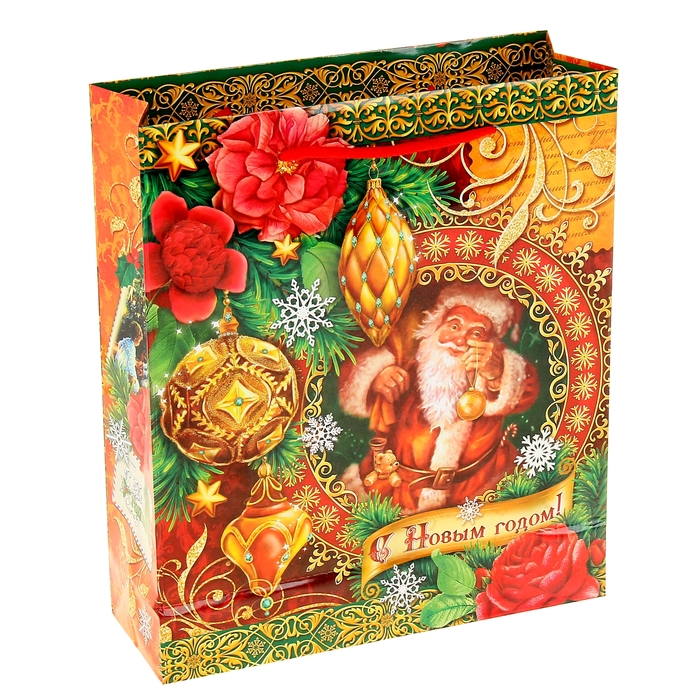Пакет ламинированный вертикальный «Новогодние игрушки», 18 × 23 см