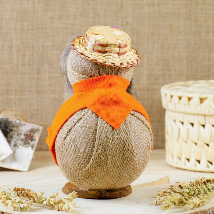 Оберег «Домовой Толстяк», с подковой, 21 см, микс