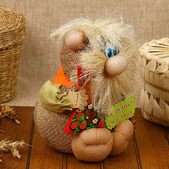 Оберег «Домовой Федя», с балалайкой, 16 см, микс