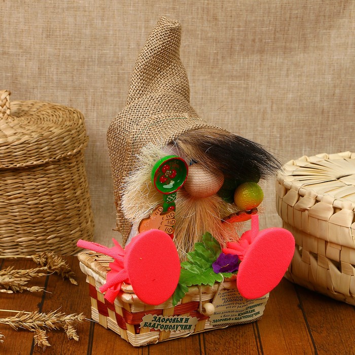 Оберег Домовой Андрейка на сундуке на здоровье 20см 10240/1 микс