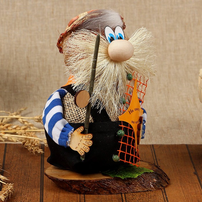 Оберег «Домовик Рыбак», 20 см, микс