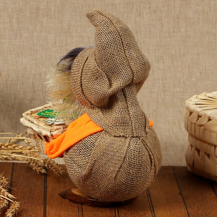 Оберег «Домовой Васёк», с сундуком, 24 см, микс