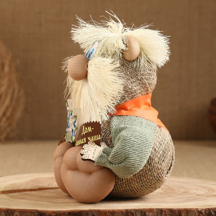 Оберег «Домовой Федя», с подковой, 16 см, микс