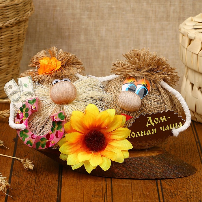 Оберег «Семейная парочка», дом полная чаша, 10 см, микс