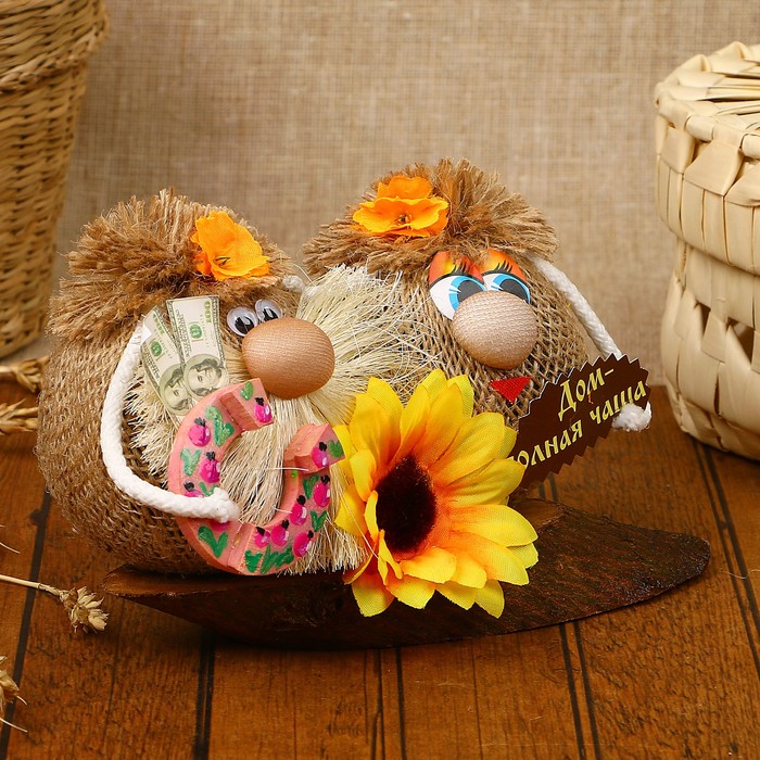 Оберег «Семейная парочка», дом полная чаша, 10 см, микс