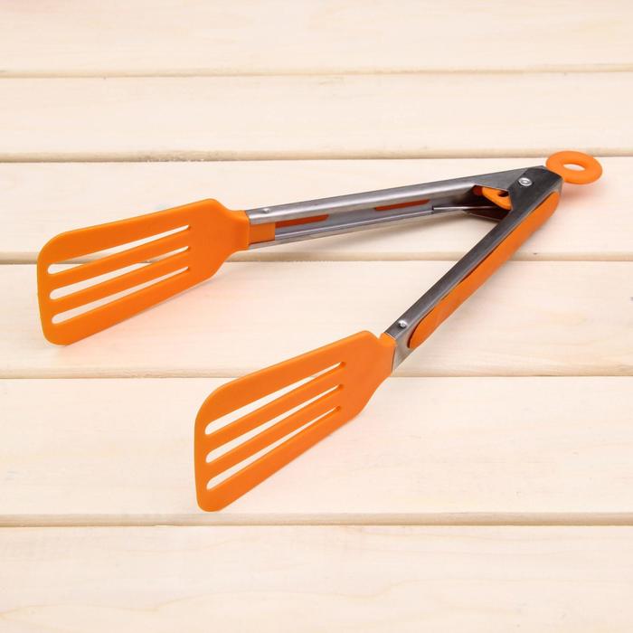 Щипцы кулинарные 25 см "Лопатка", цвета МИКС