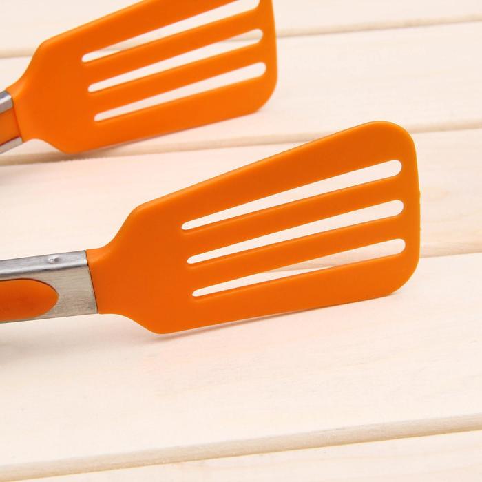 Щипцы кулинарные 25 см "Лопатка", цвета МИКС