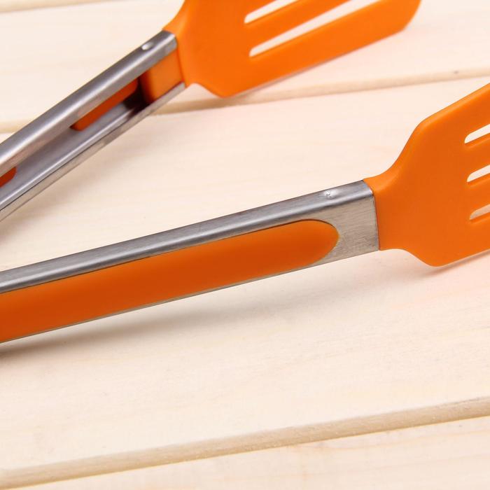 Щипцы кулинарные 25 см "Лопатка", цвета МИКС