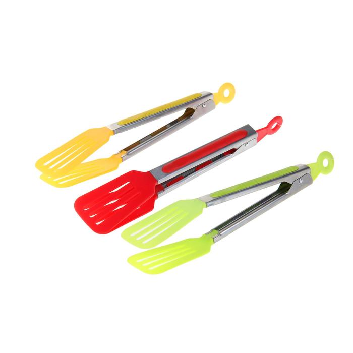 Щипцы кулинарные 25 см "Лопатка", цвета МИКС