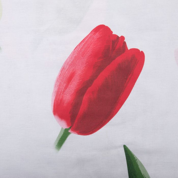 Постельное бельё "Этель" евро Тюльпаны 200х217 см, 220х240 см, 70х70 см - 2 шт., 100% хлопок, бязь 125 г/м²