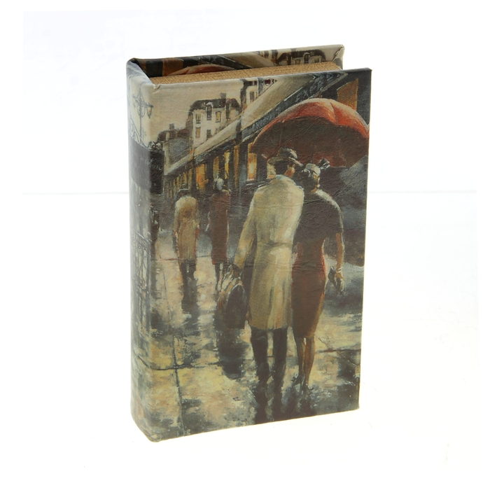 Шкатулка-книга "Прогулка под дождём"
