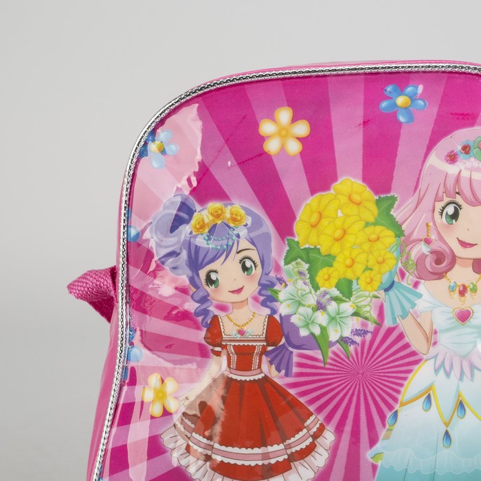 Сумка детская на молнии "Принцесса", 1 отдел, длинный ремень, цвет розовый