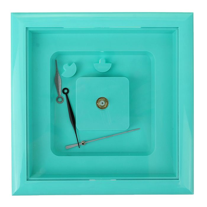 Часы-конструктор под нанесение, квадратные, бирюзовые, микс