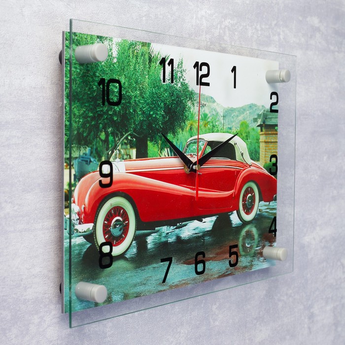 Часы настенные прямоугольные "Ретро авто", 25х35 микс