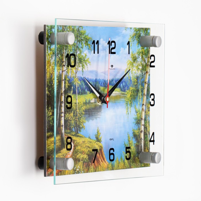 Часы настенные прямоугольные "Природа", 20х26 см микс