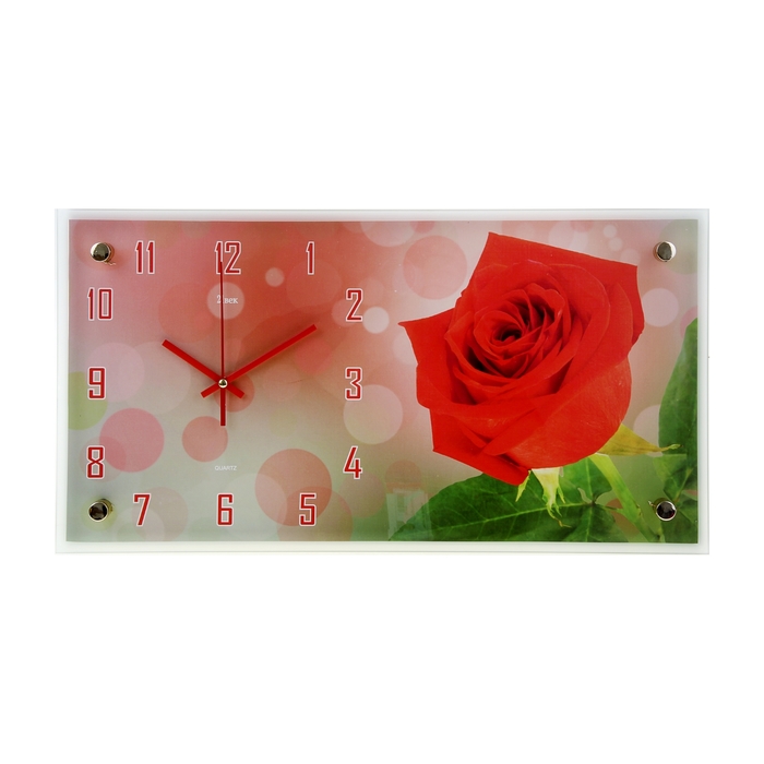 Часы настенные прямоугольные "Роза", 26х52 см