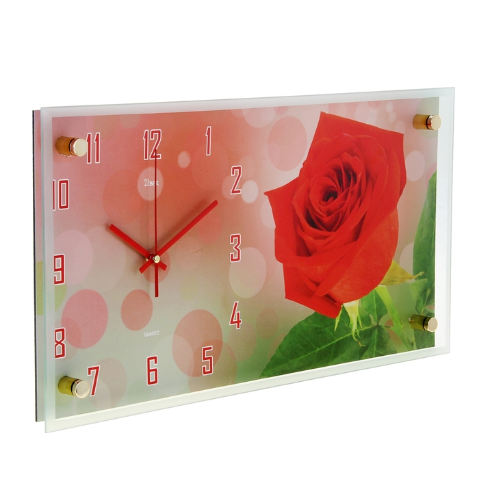 Часы настенные прямоугольные "Роза", 26х52 см