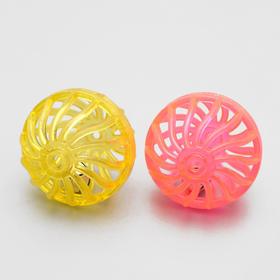 Набор из 2 пластиковых шариков с бубенчиком 'Завитушки', 4 см, микс цветов Ош