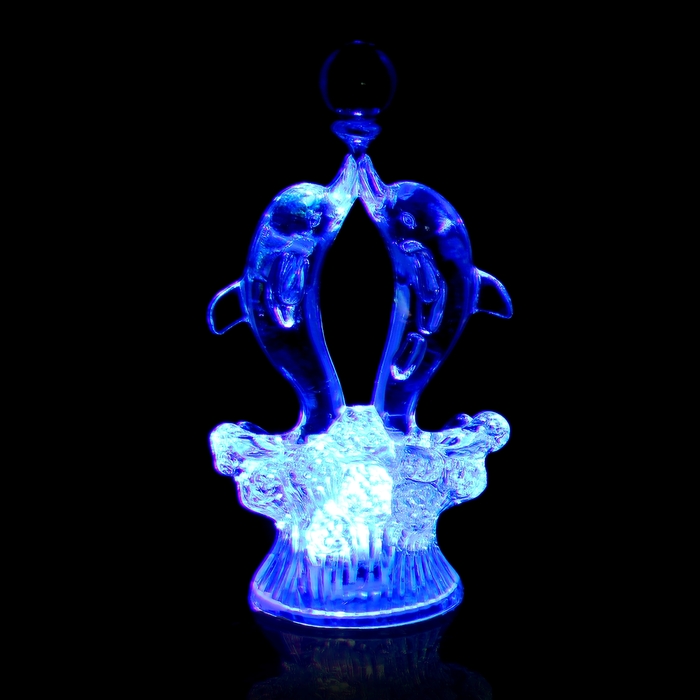 Сувенир "Два дельфина с шаром на волнах" со световой