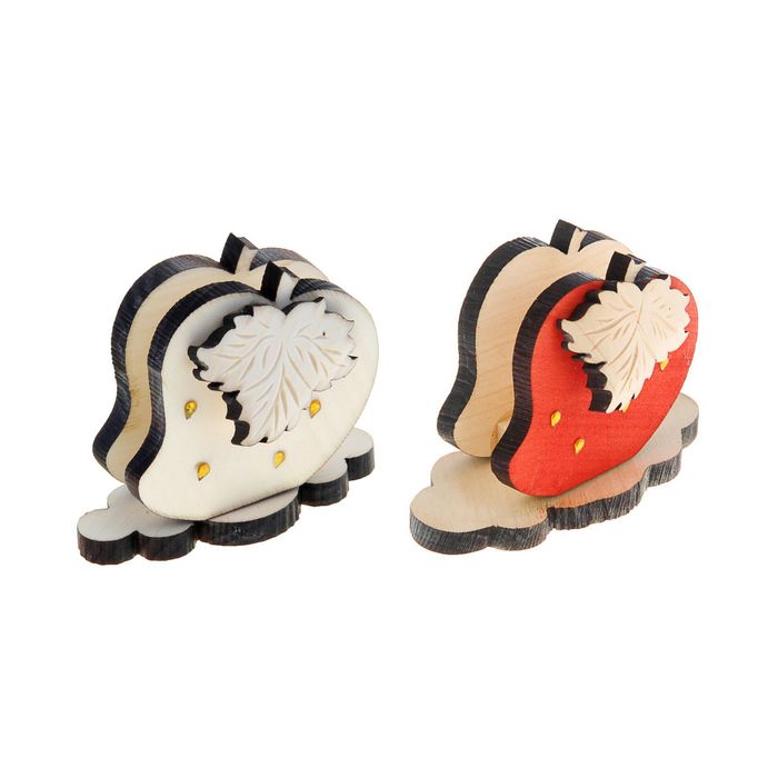 Салфетница деревянная "Клубничка", микс