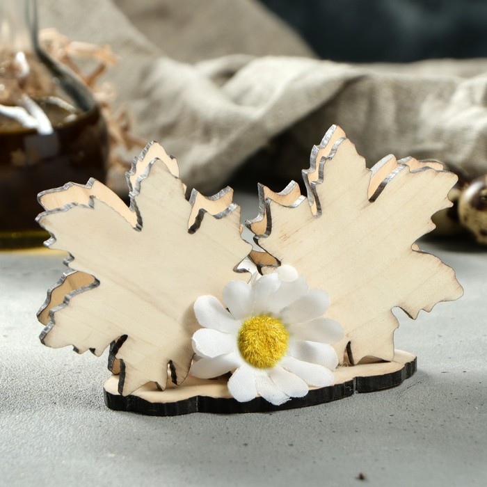 Салфетница деревянная "Кленовый лист", микс