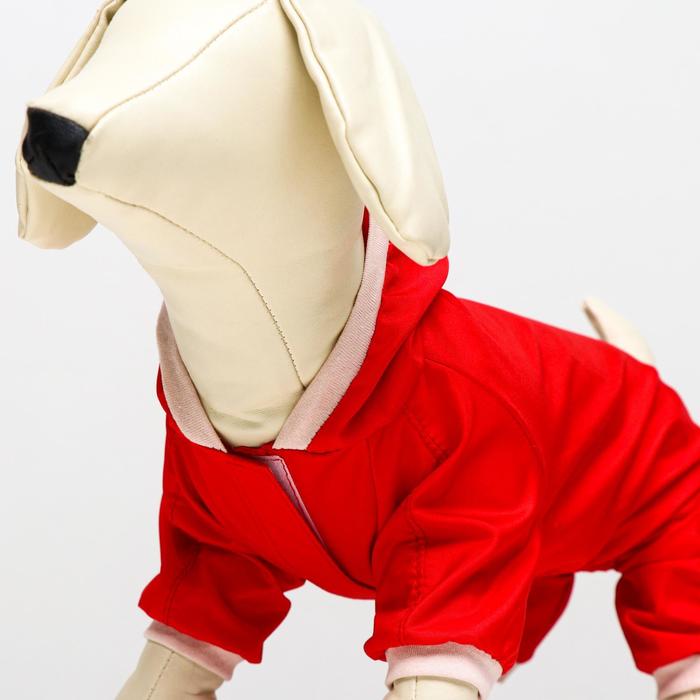 Комбинезон для собак, размер XS (ДС 18 см, ОГ 28 см), красный микс