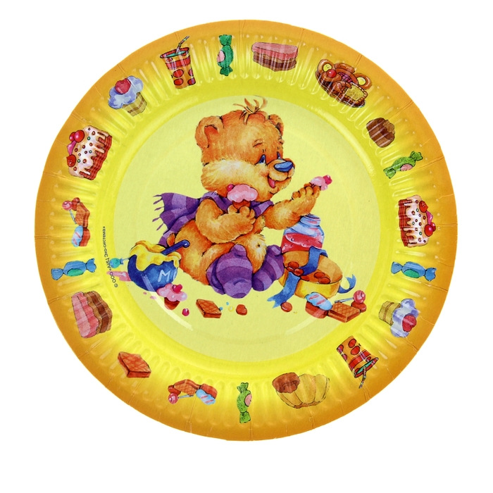 Тарелка с ламинацией "Мишка", 18 см