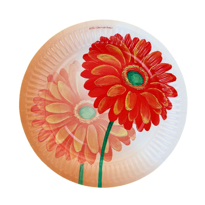 Тарелка с ламинацией "Гербера", 18 см