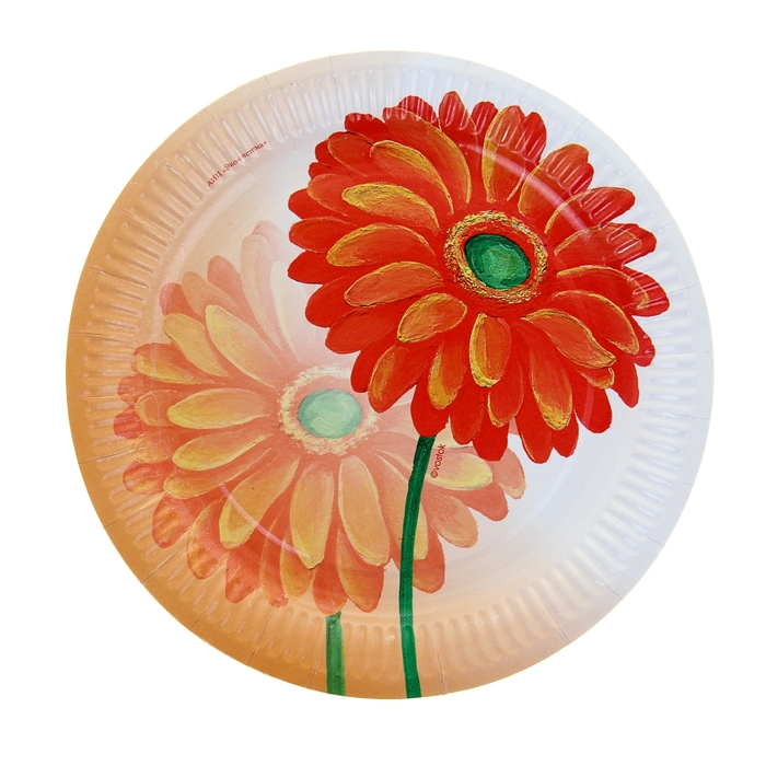 Тарелка с ламинацией "Гербера", 23 см