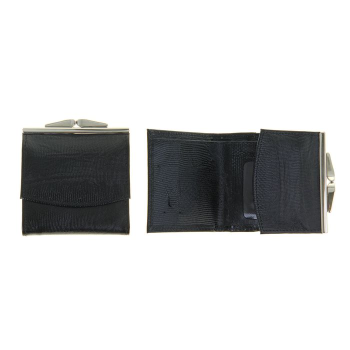 Кошелёк женский, 2 отдела для купюр, для кредитных карт, цвет чёрный