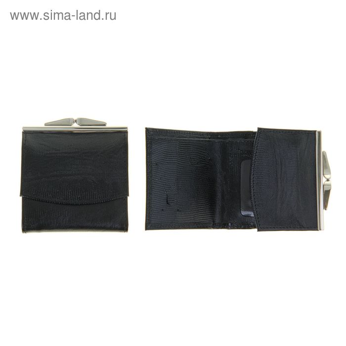 фото Кошелёк женский, 2 отдела для купюр, для кредитных карт, цвет чёрный премьер