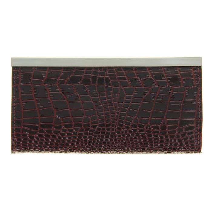 Кошелёк женский на застёжке, 3 отдела для купюр, для монет, для кредитных карт, цвет бордовый