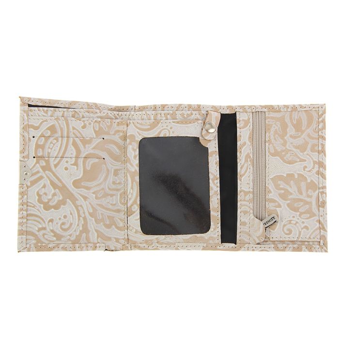 Кошелёк женский раскладной, 2 отдела для купюр, для кредитных карт, цвет бежевый