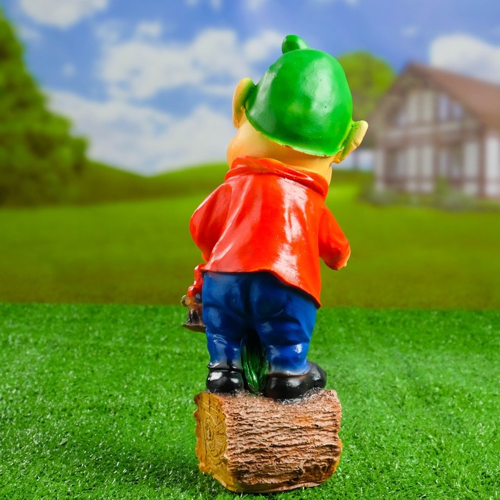 Садовая фигура "Гномик с корзинкой" малая