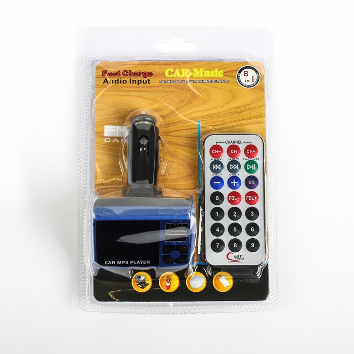 FM - трансмиттер, 2USB/MicroSD/MP3/WMA/AUX, МИКС