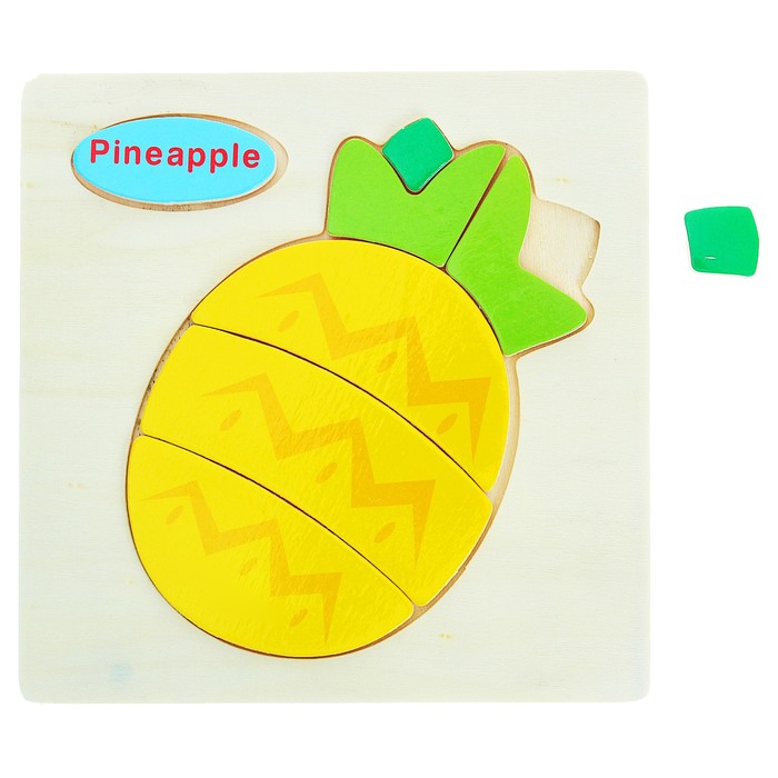 Пазл-вкладыш на деревянном основании "Ананас", 7 элементов