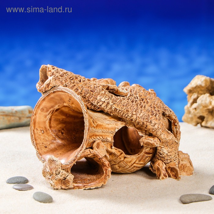 

Декорация для аквариума "Амфора в коряге", 17 х 14 х 17 см